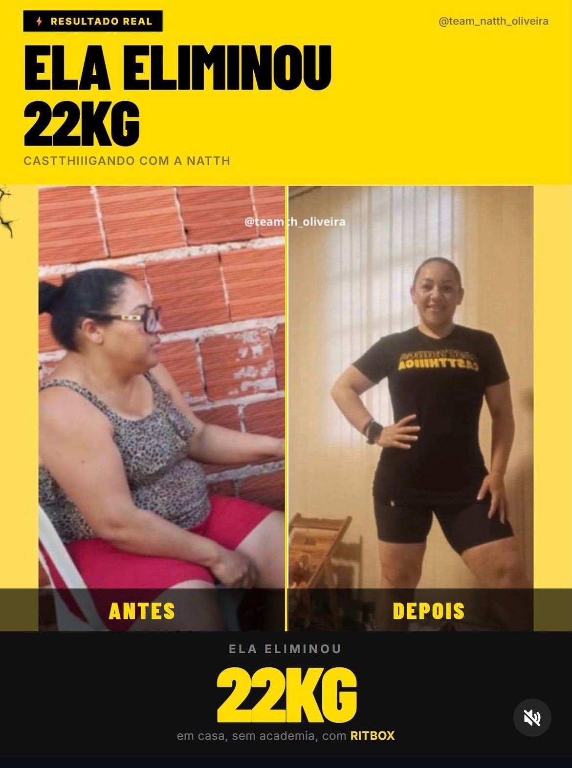 Aluna eliminou 22kg com CASTTHIIIGA