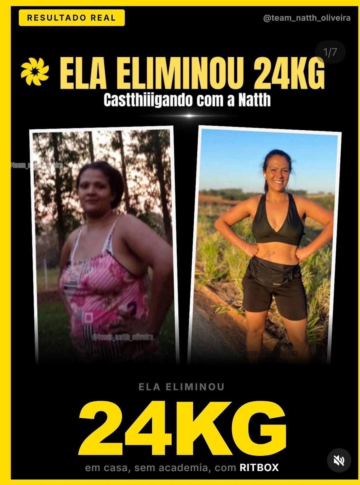 Aluna eliminou 24kg com CASTTHIIIGA